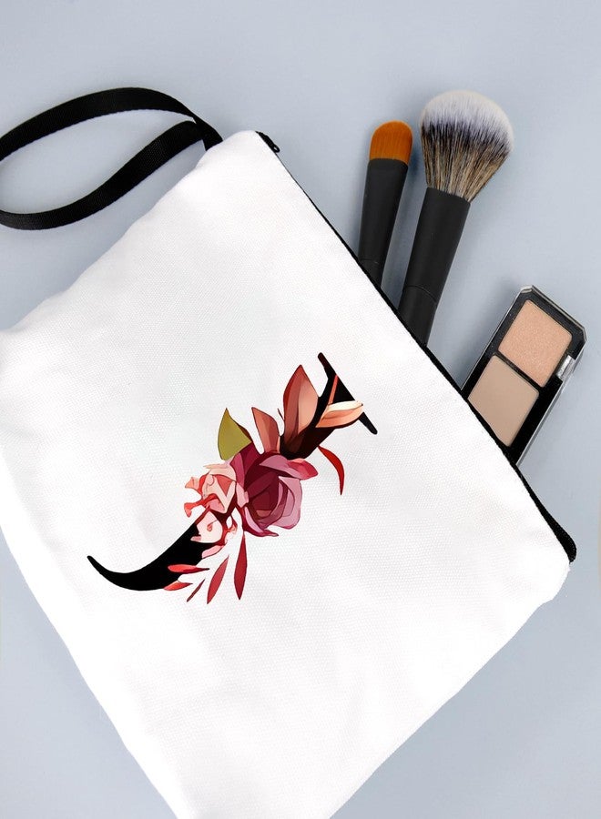 MSQ Initial Makeup Bag - Personalized Cosmetic Bag Custom Initial Monogram Small Travel Cosmetic Toiletry Bag, Birthday Gifts for Women, Bridesmaid, Letter J - Image 3