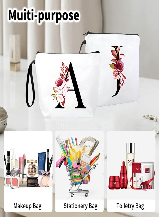 MSQ Initial Makeup Bag - Personalized Cosmetic Bag Custom Initial Monogram Small Travel Cosmetic Toiletry Bag, Birthday Gifts for Women, Bridesmaid, Letter J - Image 2