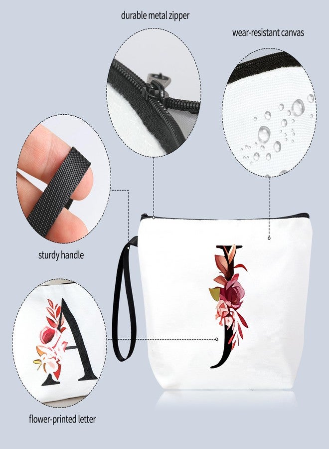 MSQ Initial Makeup Bag - Personalized Cosmetic Bag Custom Initial Monogram Small Travel Cosmetic Toiletry Bag, Birthday Gifts for Women, Bridesmaid, Letter J - Image 4