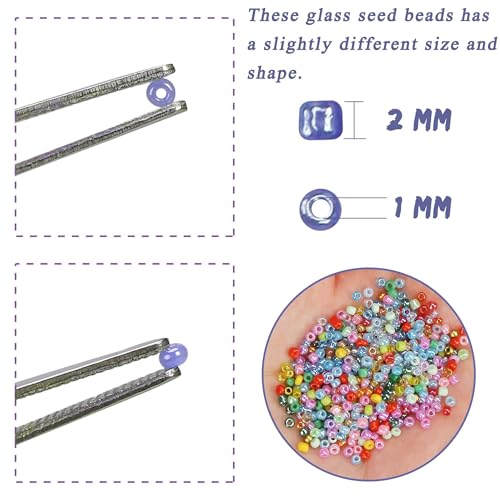 GREENTIME 22800pcs Glass Seed Beads for Bracelets Making Kit, Small Craft Beads 11/0 Waist Beads for DIY Bracelet Necklaces Craft Making Supplies (24 Colors) - Image 5