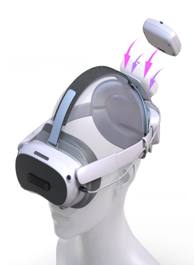 Power Headset Compatible with Pico 4, Pico 4 Pro, and Ultra VR Battery Headset Dual 5000mAh Battery Mount Single battery - Image 5