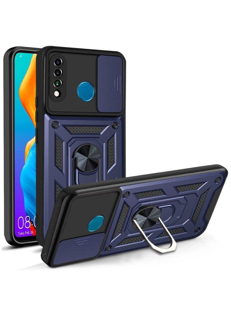 Generic Shield Full Protection Case With Metal Ring &Slide Camera Cover For huawei p30 lite 