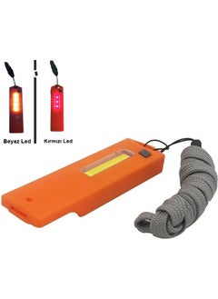 Gaman 3 Mode Red Warning Light - Rechargeable Mini Flashlight with White Lighting LED Light Whistle - Earthquake Whistle  - Image 2