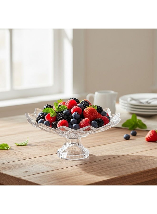 Mondo Villa Medium Plate on Foot 29 cm - Elegant Serveware for Modern Dining, Clear Dinnerware, Decorative Bowls for Stylish Table Settings - Image 5