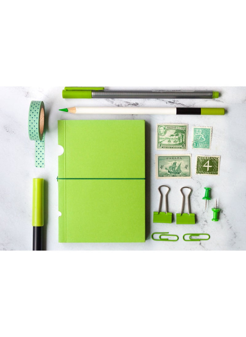 Paper-Oh Buco Lime Green B6 Lined Elastic Band Closure 112 Pages 100gsm Notebook - Image 5