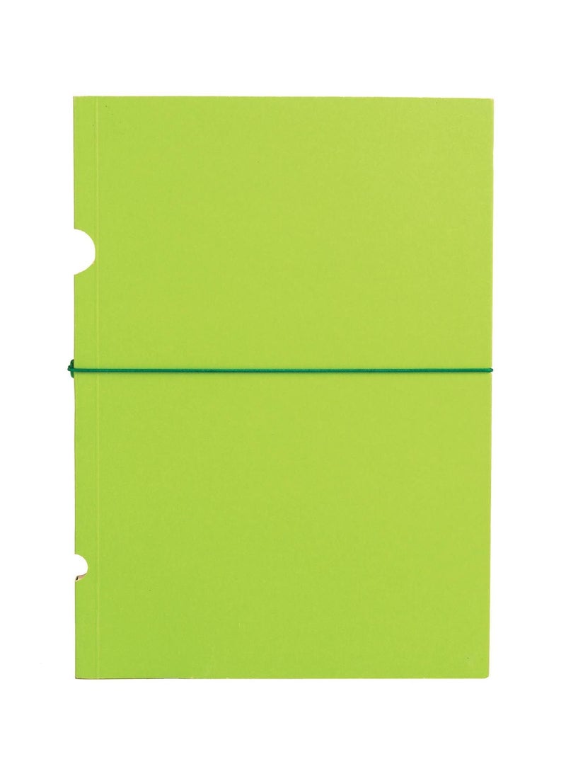 Paper-Oh Buco Lime Green B6 Lined Elastic Band Closure 112 Pages 100gsm Notebook - Image 1