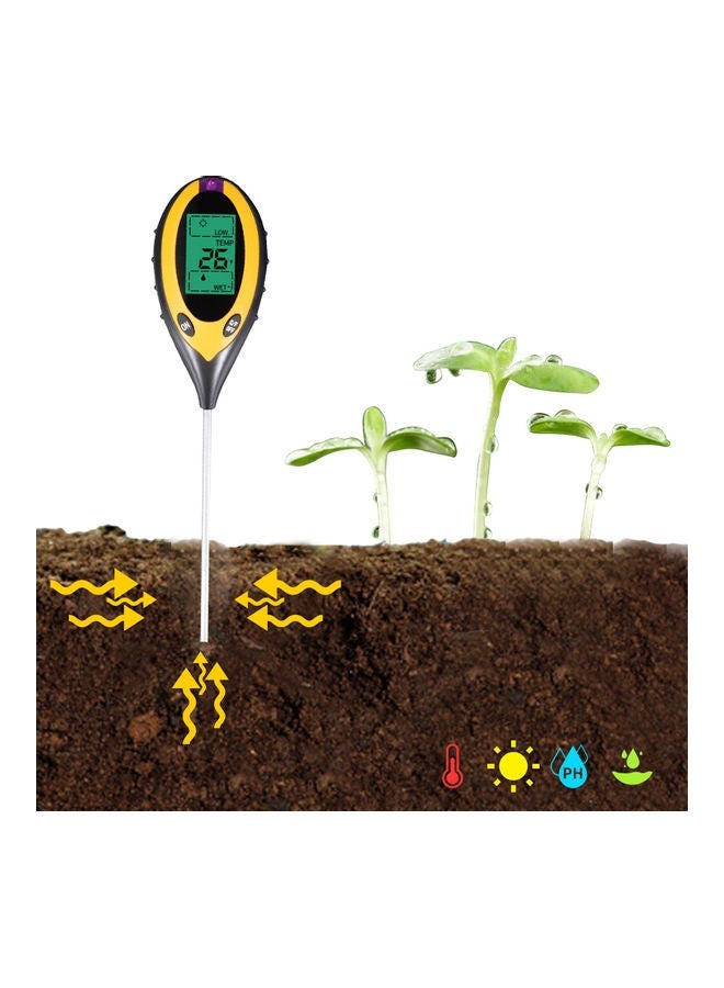 NIBEMINENT 4-in-1 Soil Moisture Test Meter Grey/Yellow 33.50*5.20*7.20cm - Image 1