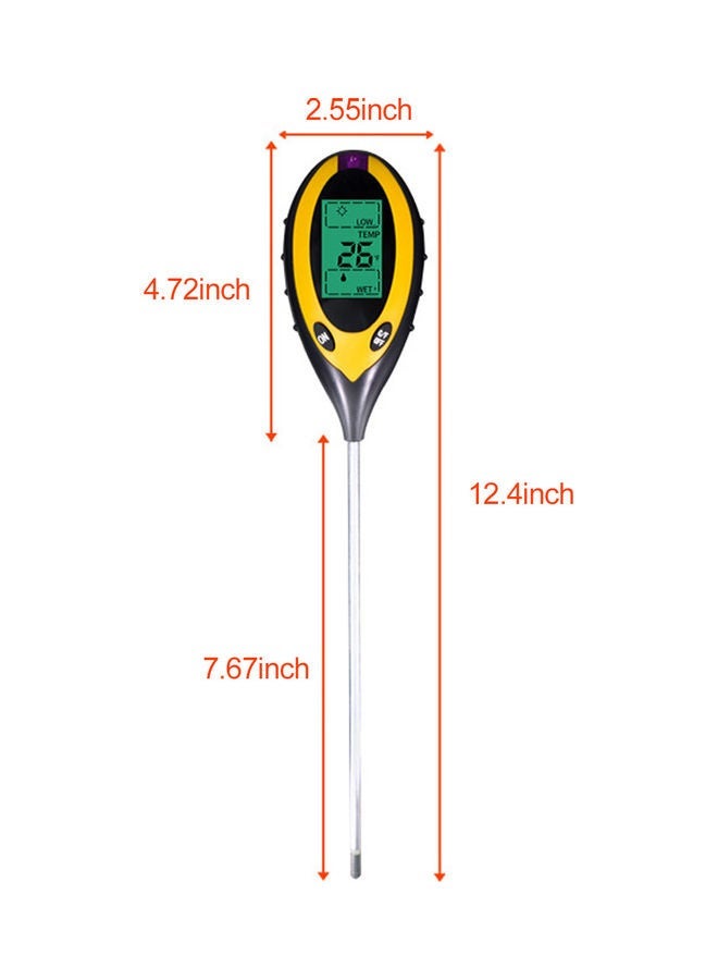 NIBEMINENT 4-in-1 Soil Moisture Test Meter Grey/Yellow 33.50*5.20*7.20cm - Image 2