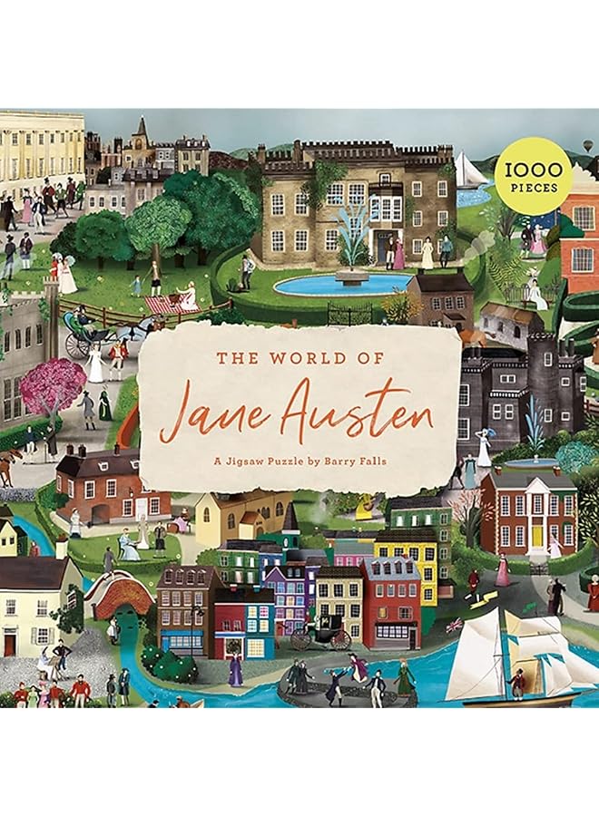 عالم جين أوستن 1000 قطعة أحجية الصور المقطوعة مع 60 شخصية ومنزل عظيم - Image 1