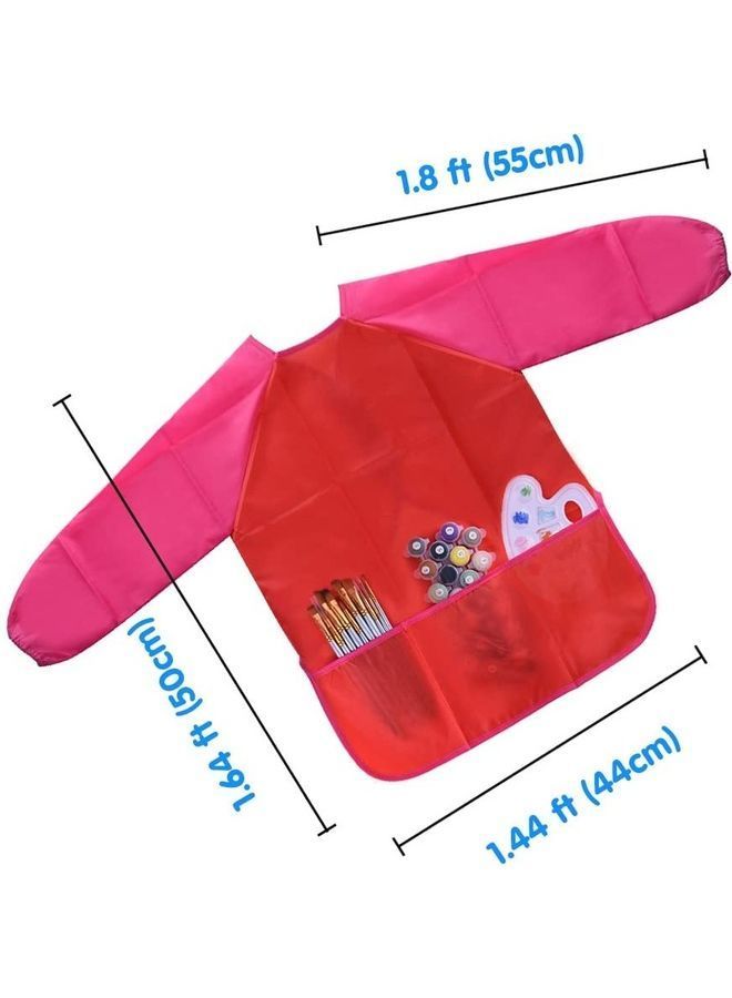 NIBEMINENT Kids Painting Apron Red/Pin - Image 4