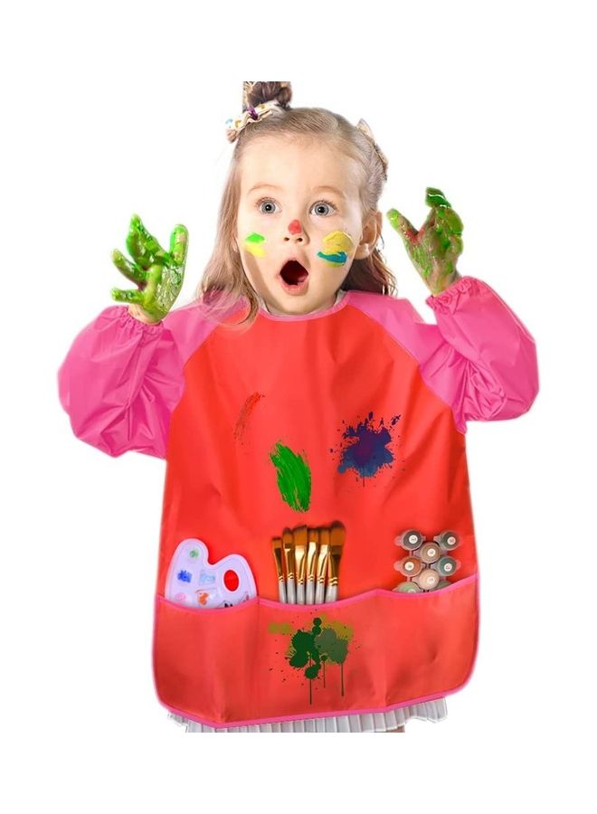 NIBEMINENT Kids Painting Apron Red/Pin - Image 3
