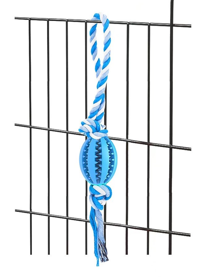 Engorgio Interactive Dog Chew Toys Crate Training Aids for Puppies, Puzzle Treat Dispenser with Rope Dogs Toy Ball Reduce Stress Anxiety Peanut Butter Dog Food Treat Dispenser Toys (Blue) - Image 2
