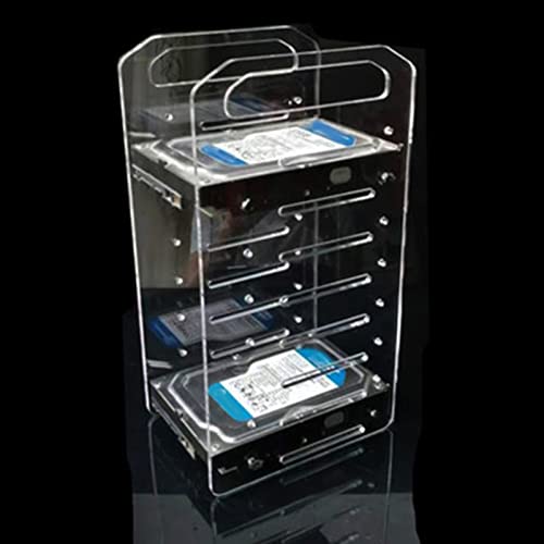 Goshyda 3.5in Hard Drive Bracket, Desktop Transparent Acrylic Hard Drive Bracket, DIY 3.5in Hard Disk Shelf HDD Cage (8 Layers) - Image 5