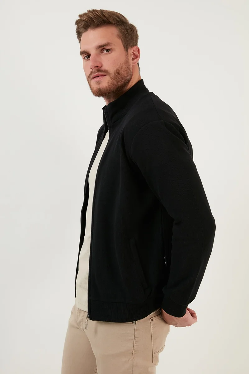 Buratti Cotton Zippered Pocket Turtleneck Cardigan Men's Cardigan 456210
