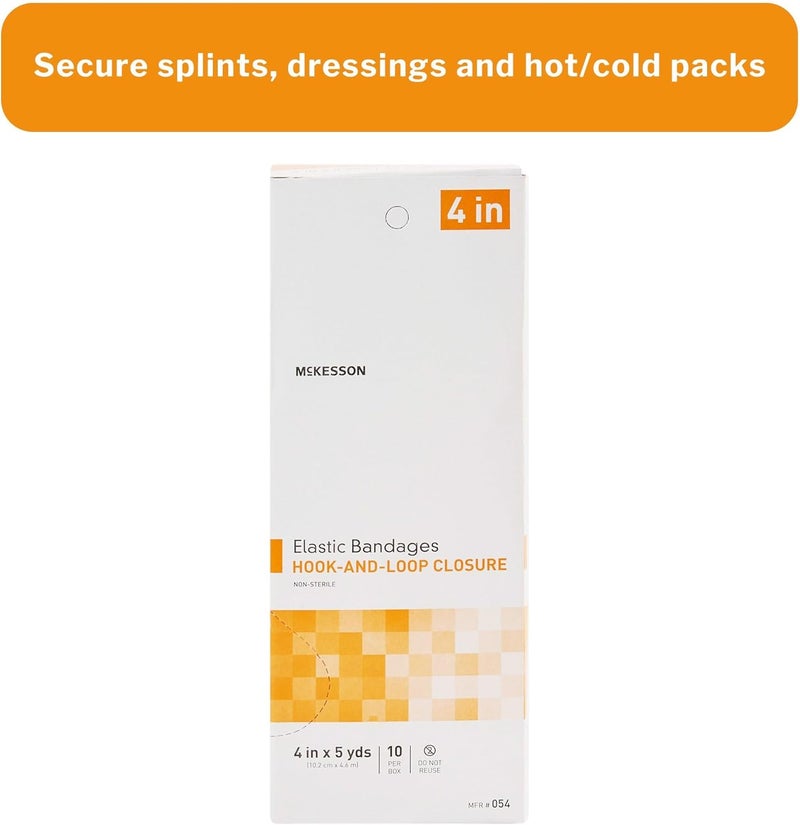 McKesson Elastic Bandage NonSterile Hook and Loop Closure 4 in x 5 yds 10 Count 5 Packs 50 Total - Image 2