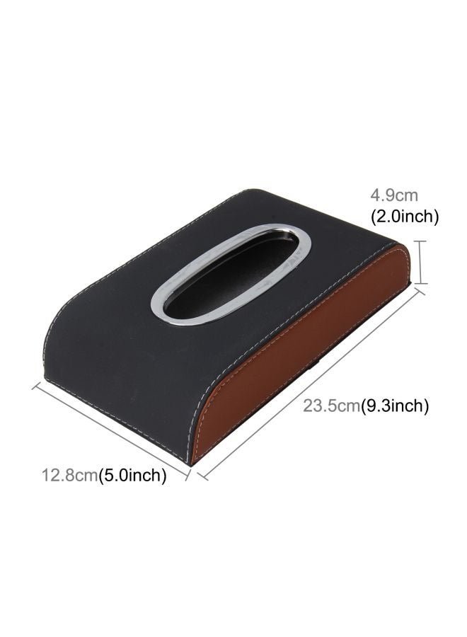 Loquat Tissue Holder, Black with Brown Tissue Box Cover PU Leather Rectangular Tissue Holder for Home Car Office Decor (NO Paper Towel) - Image 3
