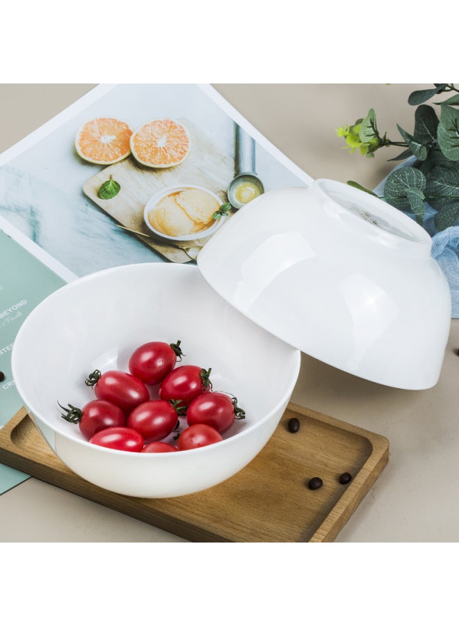 Sky Top Ceramic Soup Bowl Noodle Bowl Pure White Salad Bowl Bone China Household Hotel Tableware Set 7-inch Oat Bowl 2 Pieces - Image 5