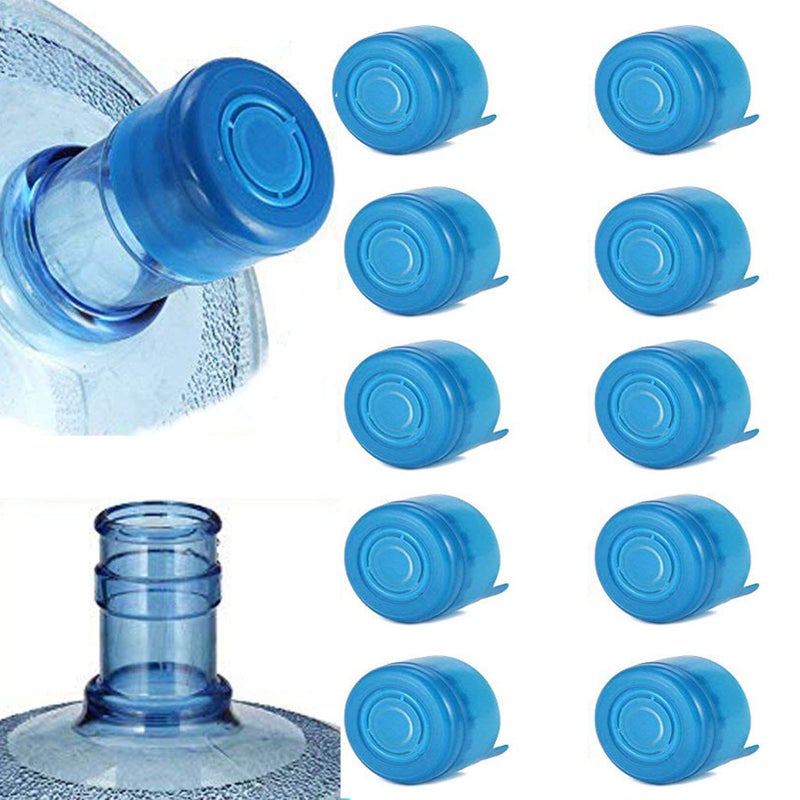 WINBOB 10PCS 55mm 3 and 5 Gallon Non-Spill Caps Replacement Water Bottle Snap On Cap Anti Splash Peel - Image 1