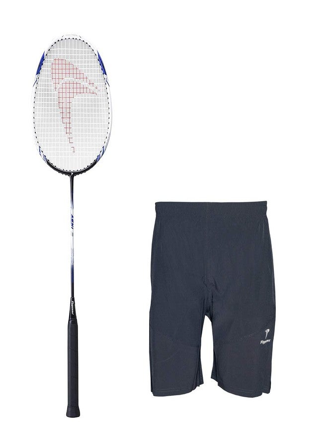 FLYPOWER BADMINTON RACKET AGNI 2 WITH BHIMA SHORT BLACK SIZE XS - Image 1