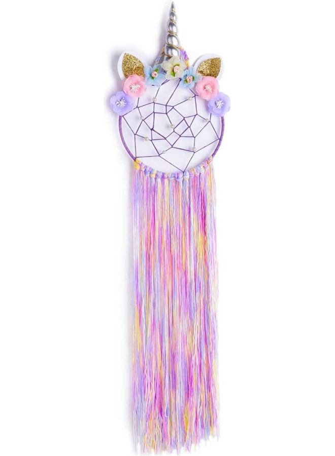 NIBEMINENT Handmade Lace Dream Catcher Feather Bead Hanging Decoration Multicolour - Image 1