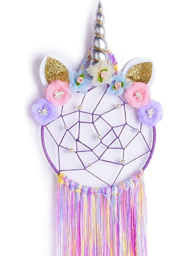 NIBEMINENT Handmade Lace Dream Catcher Feather Bead Hanging Decoration Multicolour - Image 4
