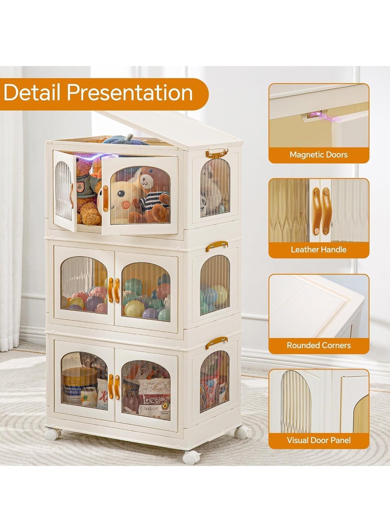 AUTOYSUR Kids Wardrobe, Baby Closet Storage Organizer, Children Clothes Cabinet Storage Rack, Toddler Dresser with Hanging Rod for Boys Girls Clothing, Nursery Armoire (5 Tier Storage)  - Image 5