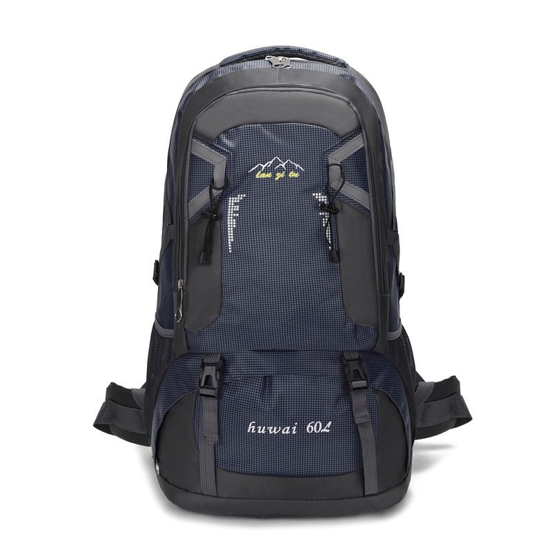 Generic 60L Large Capacity Outdoor Mountaineering Bag Water-repellent Nylon Travel Bag Couples Shoulder Leisure Sports Travel Backpack Navy blue 