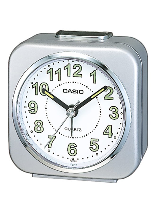 كاسيو ساعة منبه بعقارب للطاولة فضي/أبيض