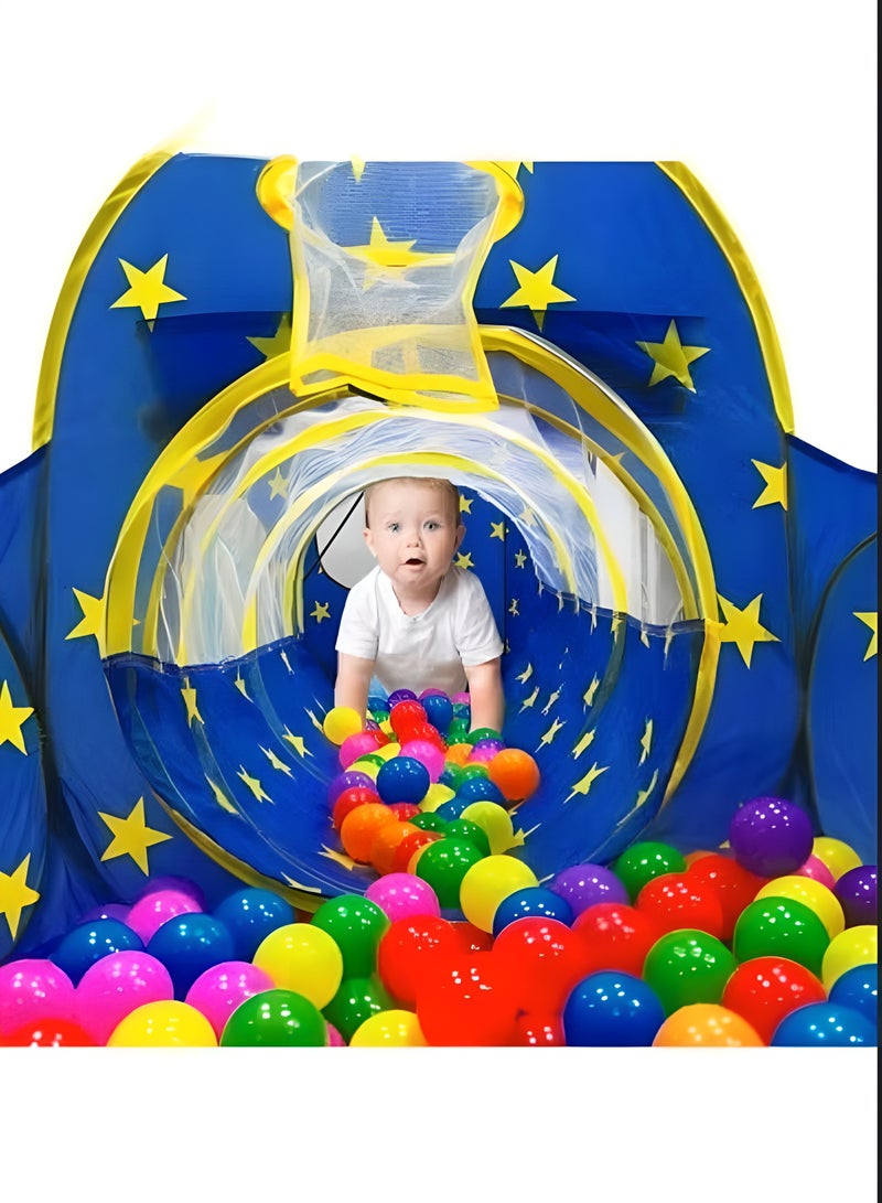 LIXADA 3pc Kids Play Tent for Boys with Ball Pit（Without Ball）, Crawl Tunnel, Princess Tents for Toddlers, Baby Space World Playhouse Toys, Kids Outdoor Play House, Perfect Kid’s Gifts - Image 2