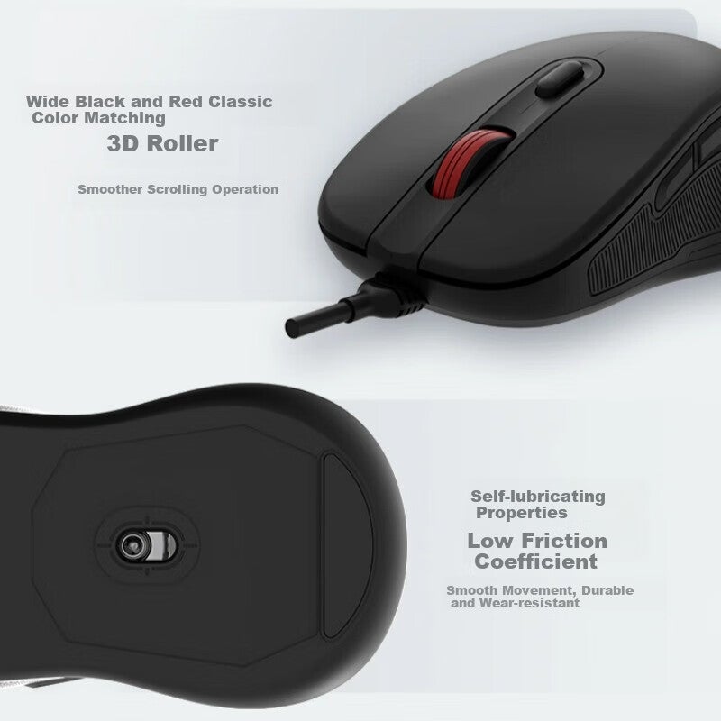 ThinkPlus Lenovo Wired Mouse Ergonomic Quiet Office Mouse Lenovo Think Red Dot 2025 New Model Laptop Desktop Mouse M10 Pro Wired Mouse - Image 4