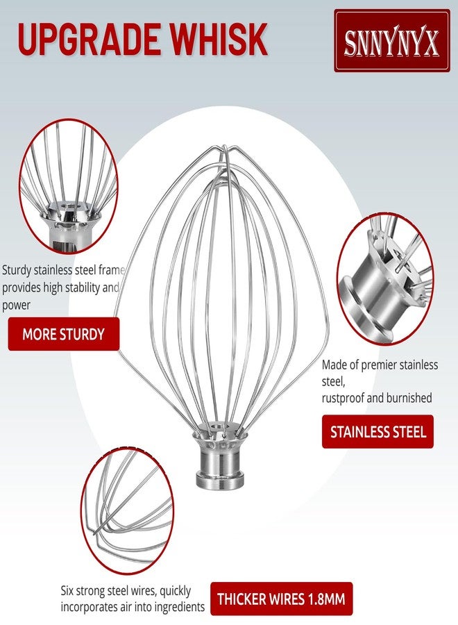SnnyNyx KN256 6 Wire Whip Attachment for KitchenAid 5 5.5 6 Quart Bowl Lift Stand Mixer, Dishwasher Safe, All Stainless Steel Balloon Whisk, 6 Wire whip for Kitchenaid KSM55,5KSM60, KP26/KP26/KL26 - Image 4