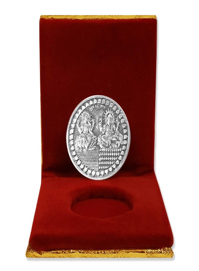 NINE10 German Silver Coins 10 Grams Silver Plated for Diwali Items for Men/Women/Staff/Customer/Clients/Corporate with Velvet Gift Box (Silver) - Pack of 8 - Image 2