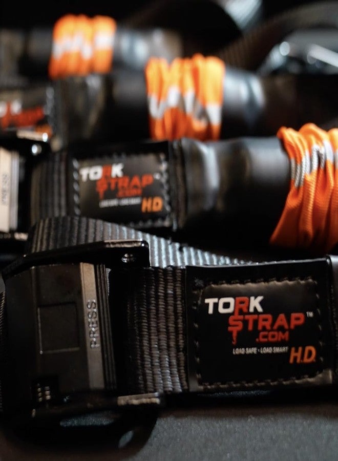 TorkStrap أحزمة ربط ذاتية الشد من تورك ستراب، مقاس 14 قدمًا × 1.5 بوصة [براءة اختراع] - تتكيف تلقائيًا مع تغيرات الحمولة - قوة تحمل تصل إلى 2250 رطلًا - بديل للسحب لأحزمة السقاطة - حلقة وخطاف ناعمان مدمجان (عبوة من قطعتين) - Image 5
