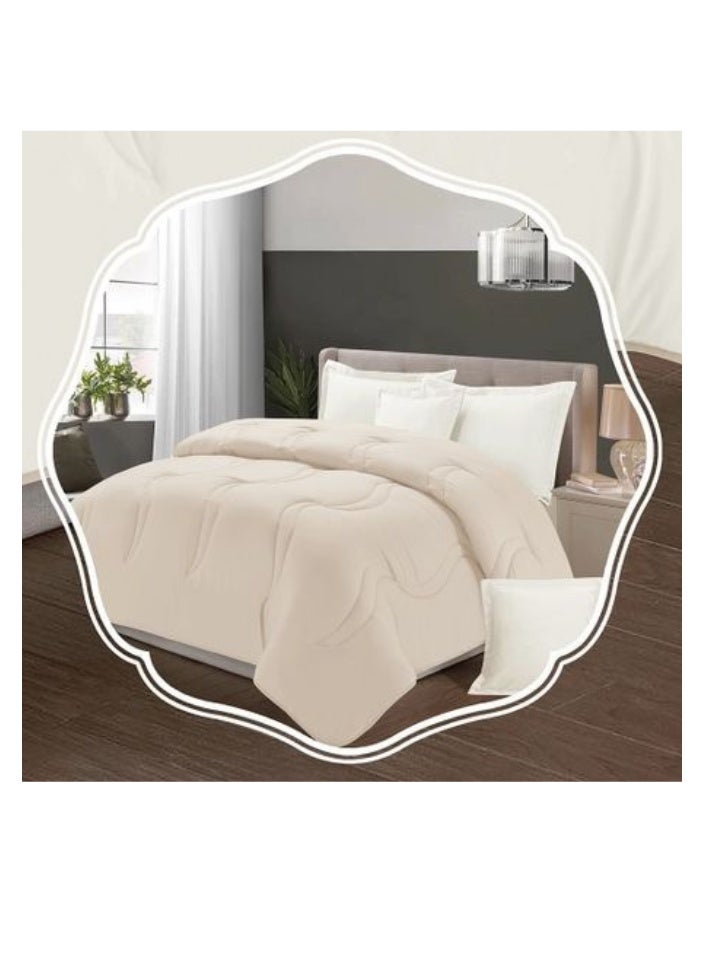 بلو سكاي طقم لحاف نفرين نظام وجهين مفرش مكون من ٦ قطع , طقم مفارش يتكون من 6 قطع , مفرش بحشوة مصنوع من المايكروفايبر100% لحاف مقاس 230 في 250 سم - Image 4