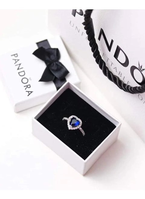 "Unleash Your Inner Radiance: The Pandora Blue Heart Ring - A Dazzling Expression of Elegance and Serenity, Expertly Crafted to Add a Touch of Color and Charm to Any Ensemble, Perfect for Celebrating Life’s Special Moments and Connections."