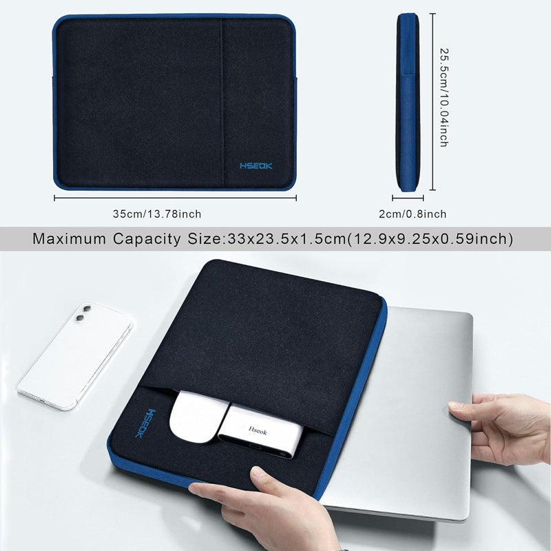 هسيوك حقيبة كمبيوتر محمول مقاس 13.3 بوصة، غطاء معاد تدويره مقاوم للماء متوافق مع MacBook Neo/Pro 14 بوصة M5/M4/M3/M2/M1 وجميع أجهزة Mac Air/Pro مقاس 13.3 بوصة وXPS 14 وأغلب أجهزة الكمبيوتر المحمولة الشهيرة مقاس 13.3-14 بوصة، B02K03 - Image 2