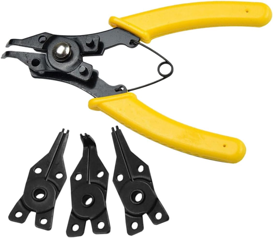Growing order stock support Luxshiny 4-in-1 Precision Spring Loaded Retaining Ring Pliers Set with Curved and External Snap Ring Pliers for Internal and External Retainers, Yellow Handle, Multi-purpos