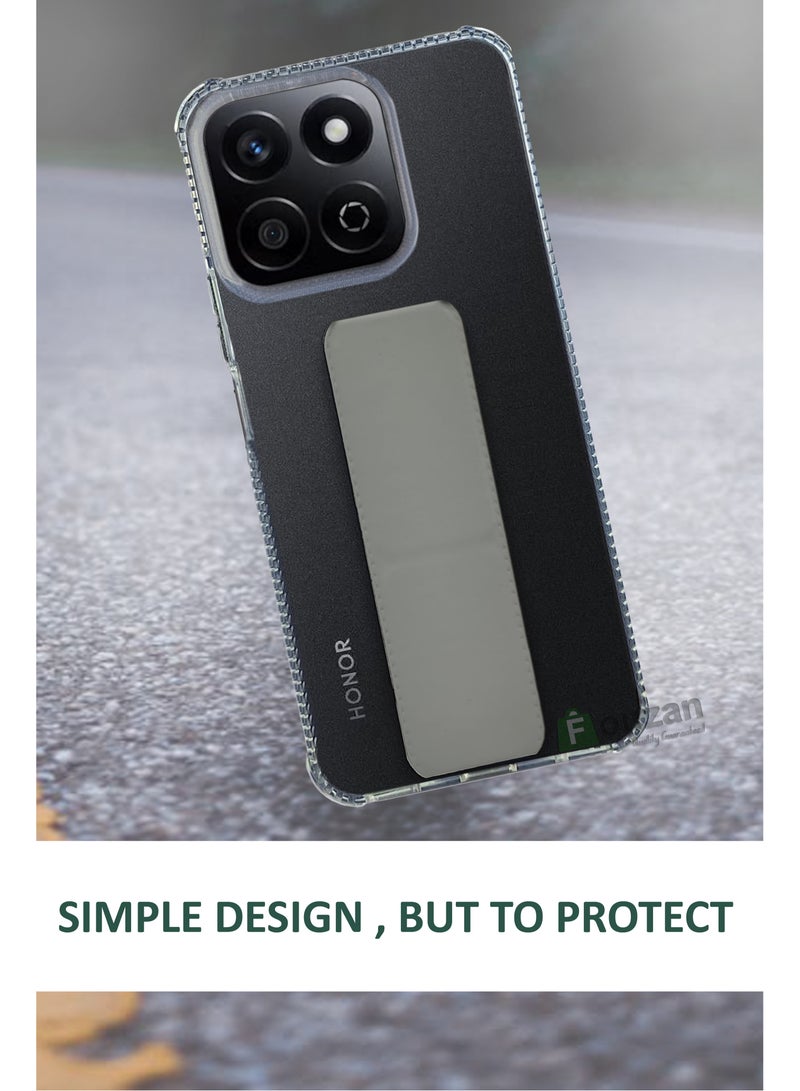 لحماية الشرف X7c -حالة سيليكون شفافة مقاومة للصدمات- مع حامل لليد و قاعدة -شفاف/رمادي - Image 3