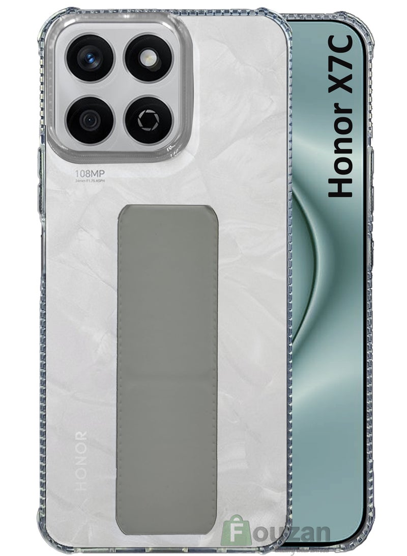 لحماية الشرف X7c -حالة سيليكون شفافة مقاومة للصدمات- مع حامل لليد و قاعدة -شفاف/رمادي - Image 1