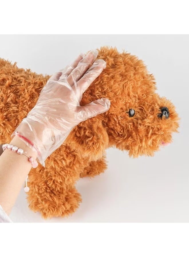 قفازات بلاستيكية للاستخدام لمرة واحدة عدد 100 قطعة شفاف Large - Image 3