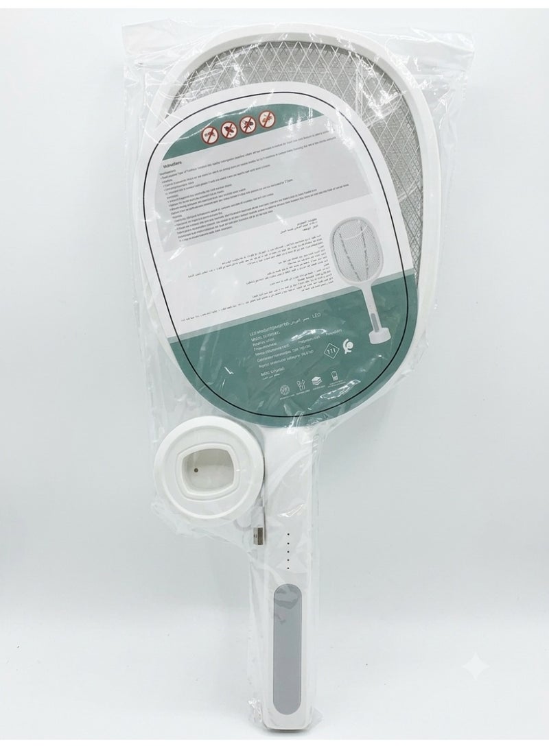 Electric Mosquito Swatter Killer with Base & LED Light Rechargeable 2W - MS-122L