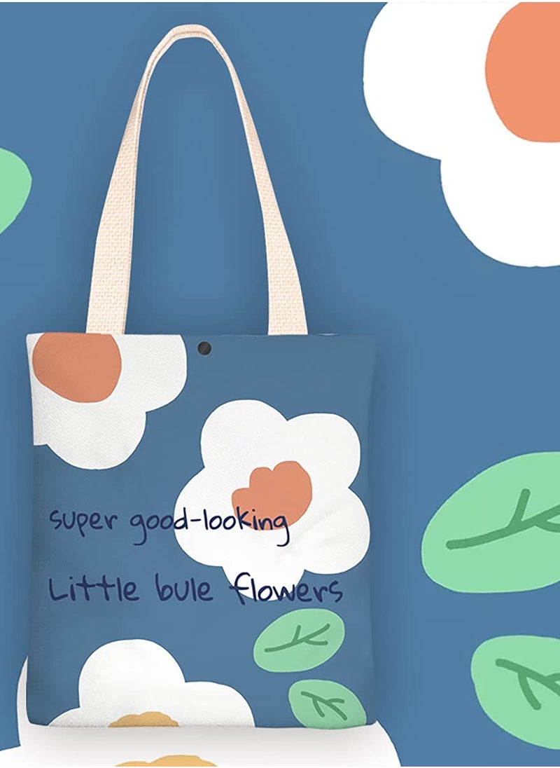 SYOSI - Plush Tote Bag, ELECDONCute Graphic Design Tote Bag Aesthetic Reusable Grocery Bag Trendy School Tote Book Lover Tote Gift Women - Image 1