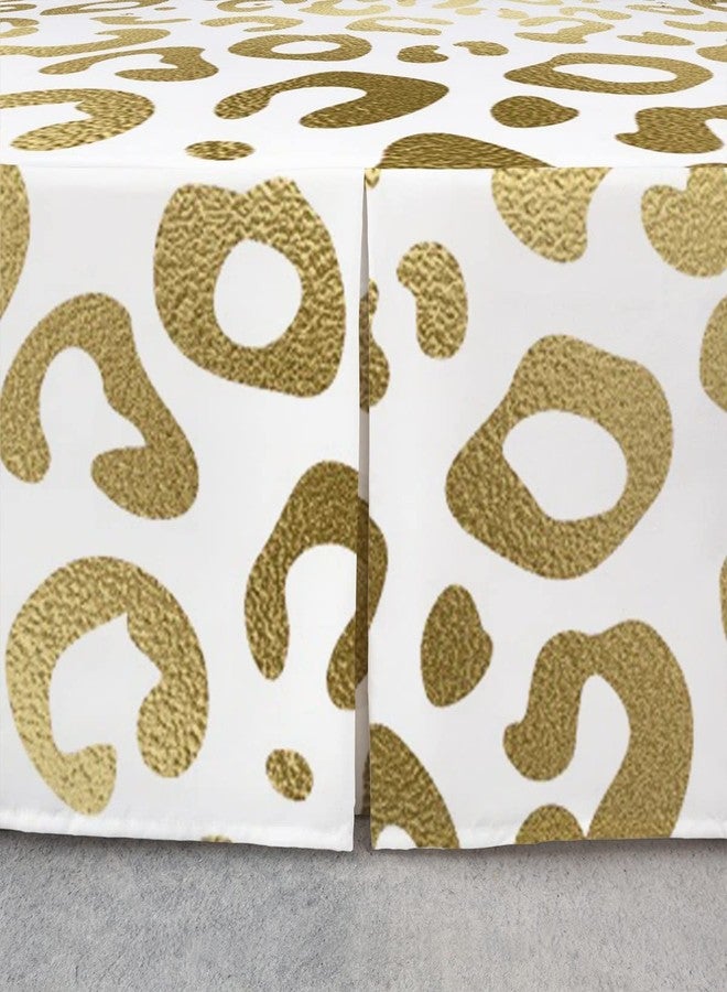 Feelyou تنورة سرير بنقشة جلد الفهد مقاس كوين، تنورة سرير بنقشة جلد الفهد مع كشكشة من الغبار بطول 15 بوصة للأطفال الأولاد والبنات، تنورة سرير فاخرة من الألياف الدقيقة بنقشة حيوانية - Image 4