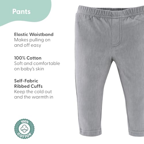The Peanut Shell The Peanutshell Baby Boys or Girls Jeggings Set of 4-6-9 Months Size Jeans, Soft and Stretchy Pants, Boy and Girl Leggings, Infant Boy and Toddler Girl Clothes - Neutral Multicolor - Image 2
