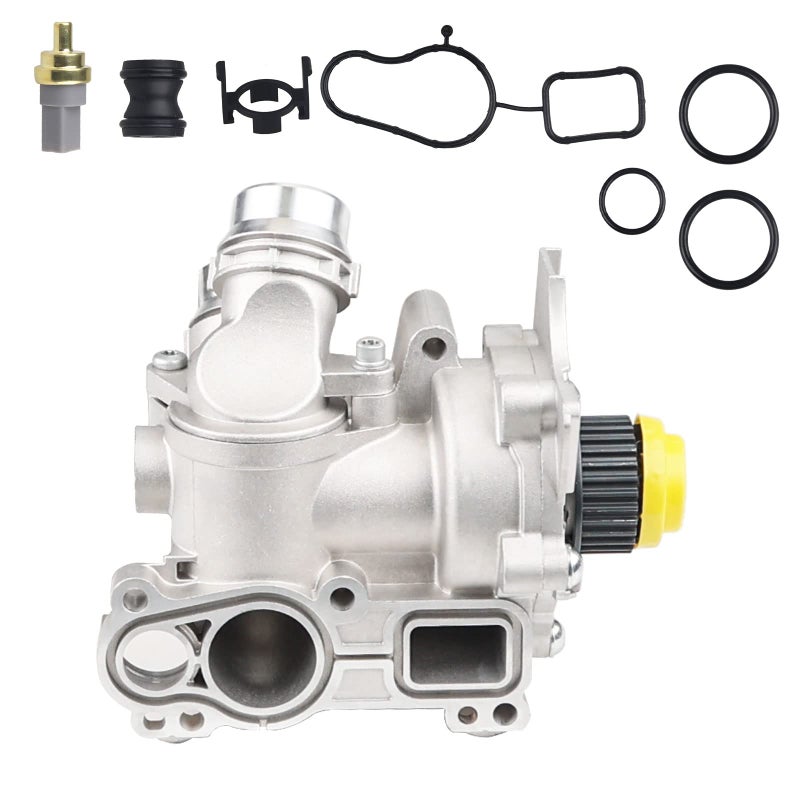 JDMON Compatible with Aluminum Water Pump Assembly Audi A3 A4 TT VW Tiguan Jetta Golf GTI Eos Beetle CC 20T TSI 06H121026AB
