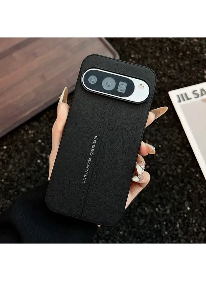 Google Pixel 9 Case Grey Vegan Leather Cover Anti Drop Protective Shell - Image 3