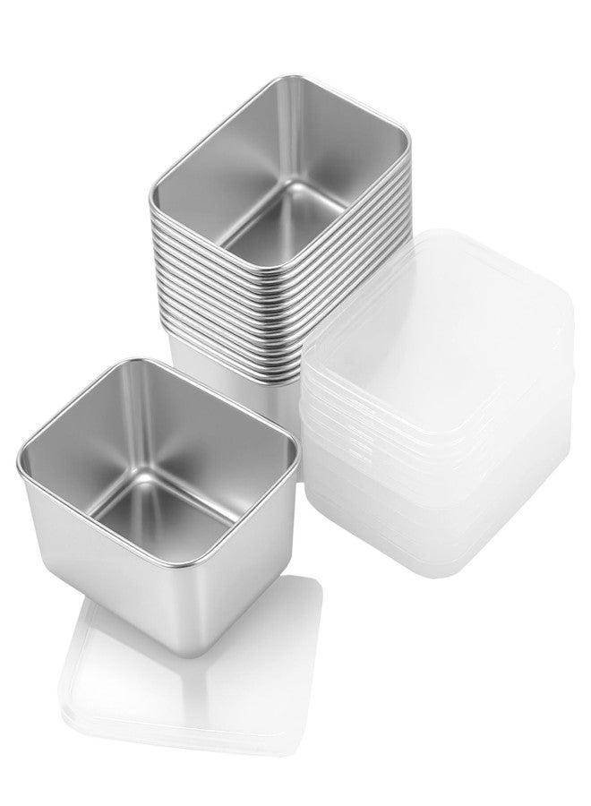 SINJEUN 15 PCS 20 Oz Stainless Steel Food Storage Containers, Metal Meal Prep Containers Metal Snack Box Container for Lunch, Bento - Image 1