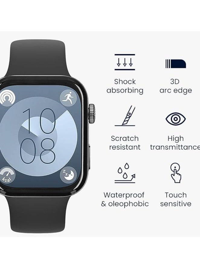 Protective Film Compatible with Huawei Watch Fit 3 Screen Protector - 2x Smart Watch Protector Anti-Fingerprint