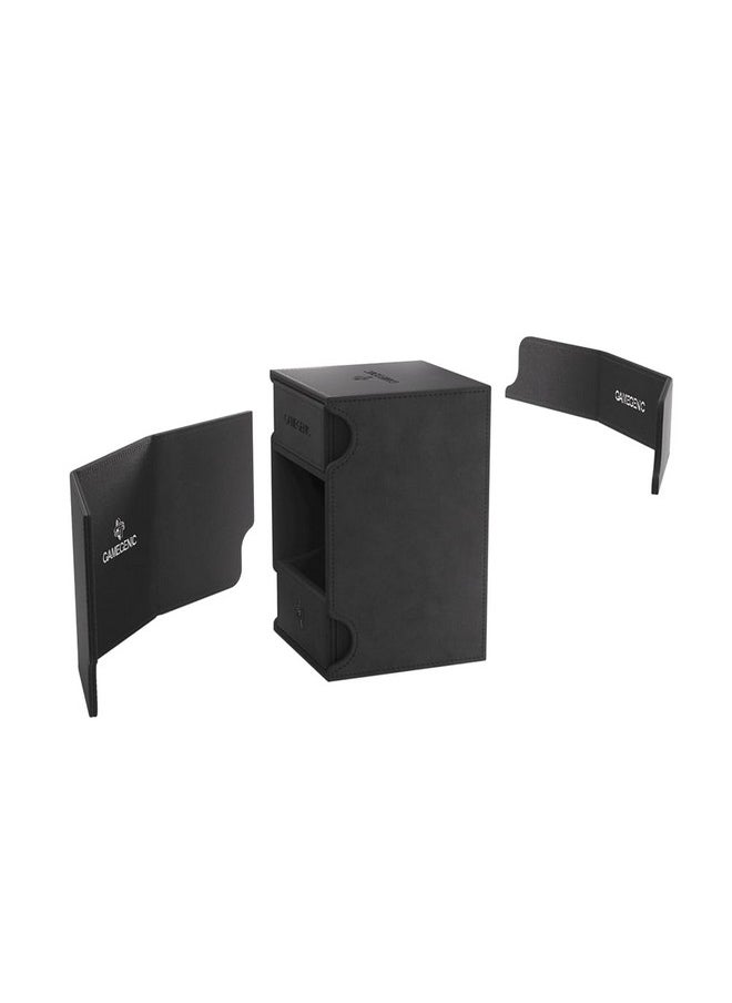 Gamegenic Gamegenic Watchtower 100+ XL Convertible Deck Box | Double-Sleeved Card Storage | Card Game Protector | Nexofyber Surface | Holds Up to 100 Cards | Black Color | Made  - Image 5