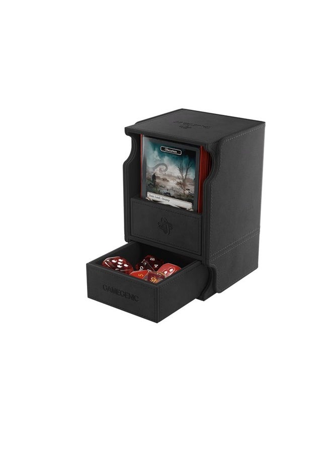 Gamegenic Gamegenic Watchtower 100+ XL Convertible Deck Box | Double-Sleeved Card Storage | Card Game Protector | Nexofyber Surface | Holds Up to 100 Cards | Black Color | Made  - Image 4
